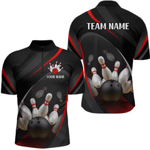Load image into Gallery viewer, Red Bowling Shirts for Men Women Team Custom Bowling Polo &amp; Quarter Zip Shirt MBL71