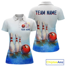Load image into Gallery viewer, Watercolor Blue Bowling Shirts for Men Women Team Bowling Jersey for Bowlers MBL142