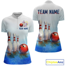 Load image into Gallery viewer, Watercolor Blue Bowling Shirts for Men Women Team Bowling Jersey for Bowlers MBL142