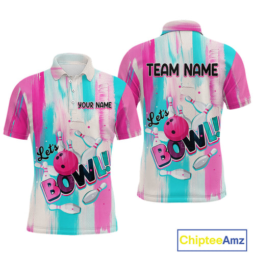 Vintage Pink Bowling Shirts for Women Men Custom Team Bowling Jerseys for Bowlers MBL115