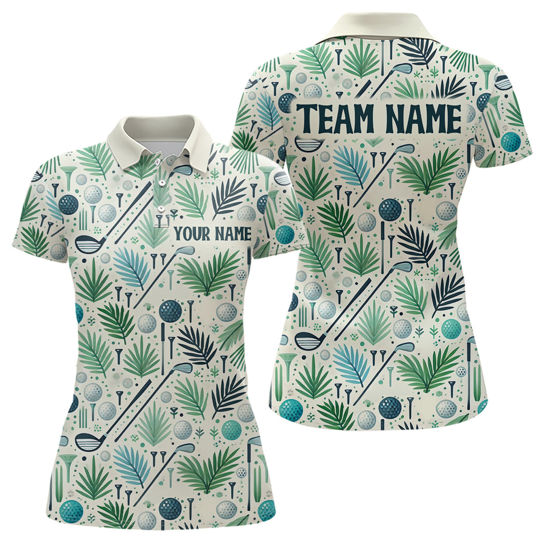 Palm Leaves Golf Polo Shirt Custom Golf Shirts for Men and Women Team Golf Apparel MMG55