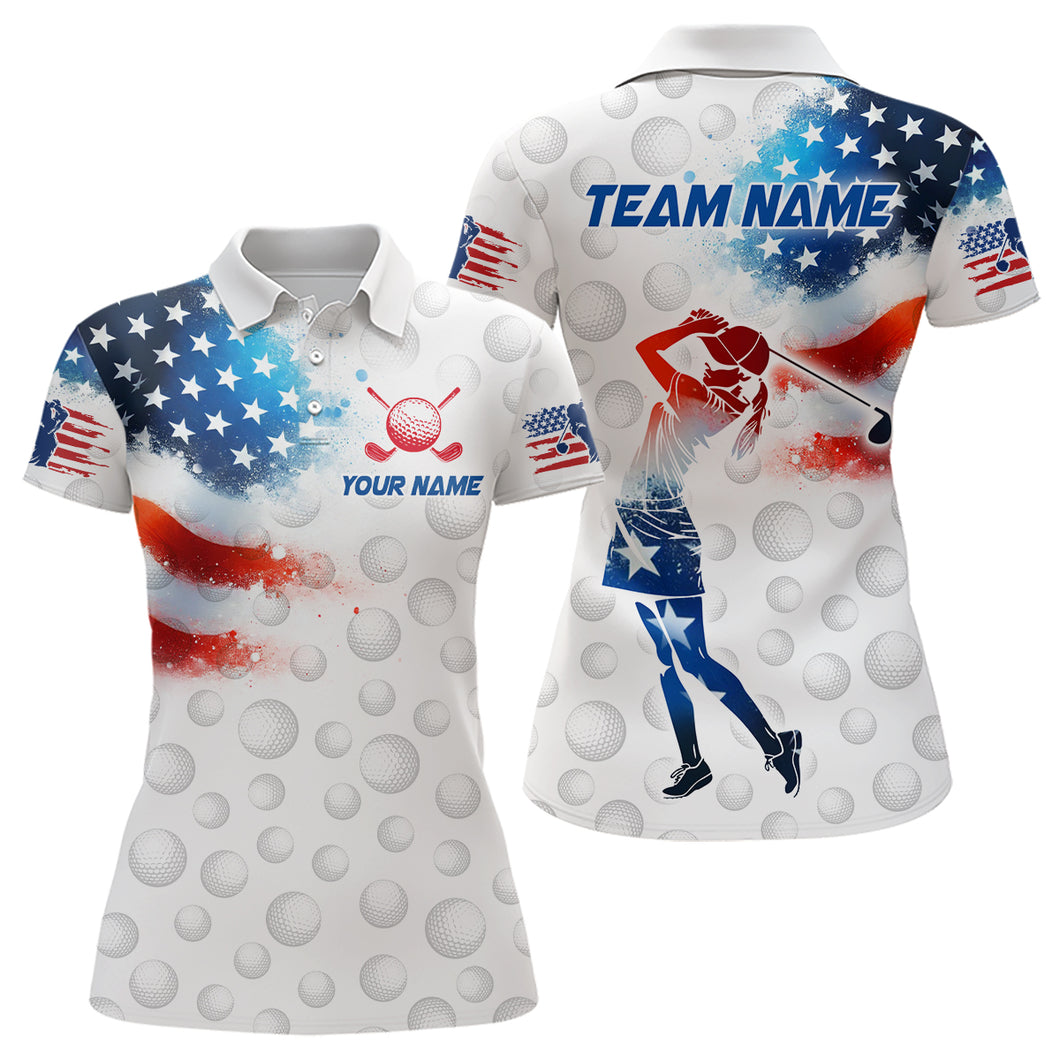 Custom Golf Polo Shirt American Golf Shirts for Men Women US Golf Patriotic Polo Shirt MMG05