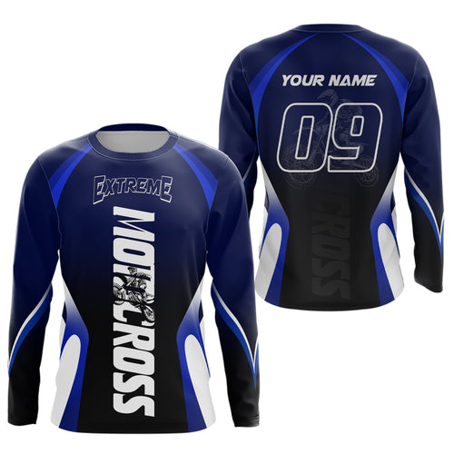 Custom Blue Motocross Jersey for Men Kid Women Racing Dirt Bike Off-road Shirt XM338