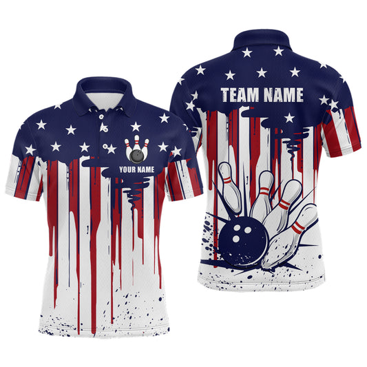 Patriotic Bowling Shirt for Men Women Custom Bowling Polo Shirt & Quarter-Zip Shirts MBL01