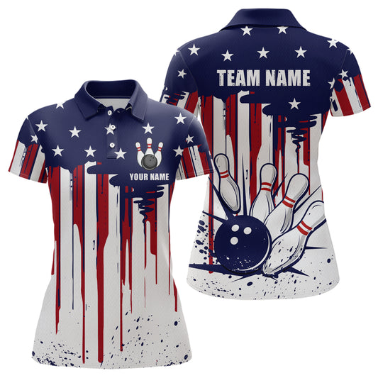 Patriotic Bowling Shirt for Men Women Custom Bowling Polo Shirt & Quarter-Zip Shirts MBL01