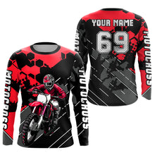 Load image into Gallery viewer, Motocross Racing Jersey Red Upf30+ Motorcycle Dirt Bike Jersey Off-Road Shirt Men Kid Women XM298