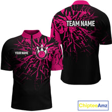 Load image into Gallery viewer, Custom Pink Bowling Shirt Blue for Men Women and Team Bowling Jerseys MBL102