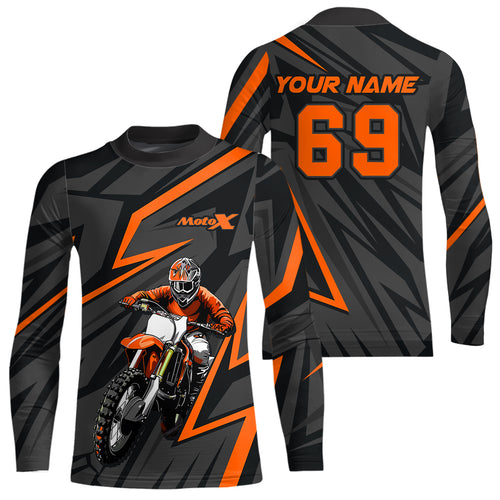 Custom Motocross Racing Jersey Orange Dirt Bike Shirt Kid Men Women Off-road Shirt XM305