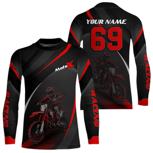 Motocross Racing Jersey Red Dirt Bike Shirt Off-road Riding Jersey Kid Men Women XM306