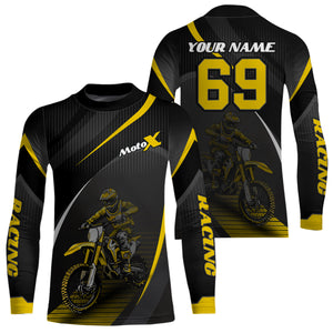 Motocross Racing Jersey Yellow Dirt Bike Shirt Off-road Riding Jersey Kid Men Women XM306