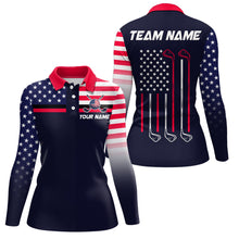 Load image into Gallery viewer, Custom Navy Blue Patriotic Golf Polo Shirt for Men Women Team Golf Apparel MMG20