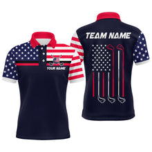 Load image into Gallery viewer, Custom Navy Blue Patriotic Golf Polo Shirt for Men Women Team Golf Apparel MMG20