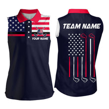 Load image into Gallery viewer, Custom Navy Blue Patriotic Golf Polo Shirt for Men Women Team Golf Apparel MMG20
