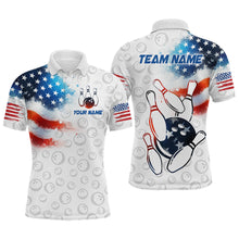 Load image into Gallery viewer, American Bowling Shirt Patriotic Bowling Shirts for Men Women Bowling Polo 1/4 Zip Shirt MBL26