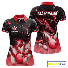 Load image into Gallery viewer, Red Dragon Flaming Bowling Shirt for Men and Women Custom Bowling Jersey for Team MBL87