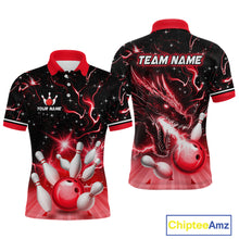 Load image into Gallery viewer, Red Dragon Flaming Bowling Shirt for Men and Women Custom Bowling Jersey for Team MBL87