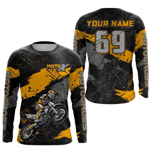 Motocross Racing Off-road Jersey Yellow Dirt Bike Riding Shirt For Men Kid Women XM303