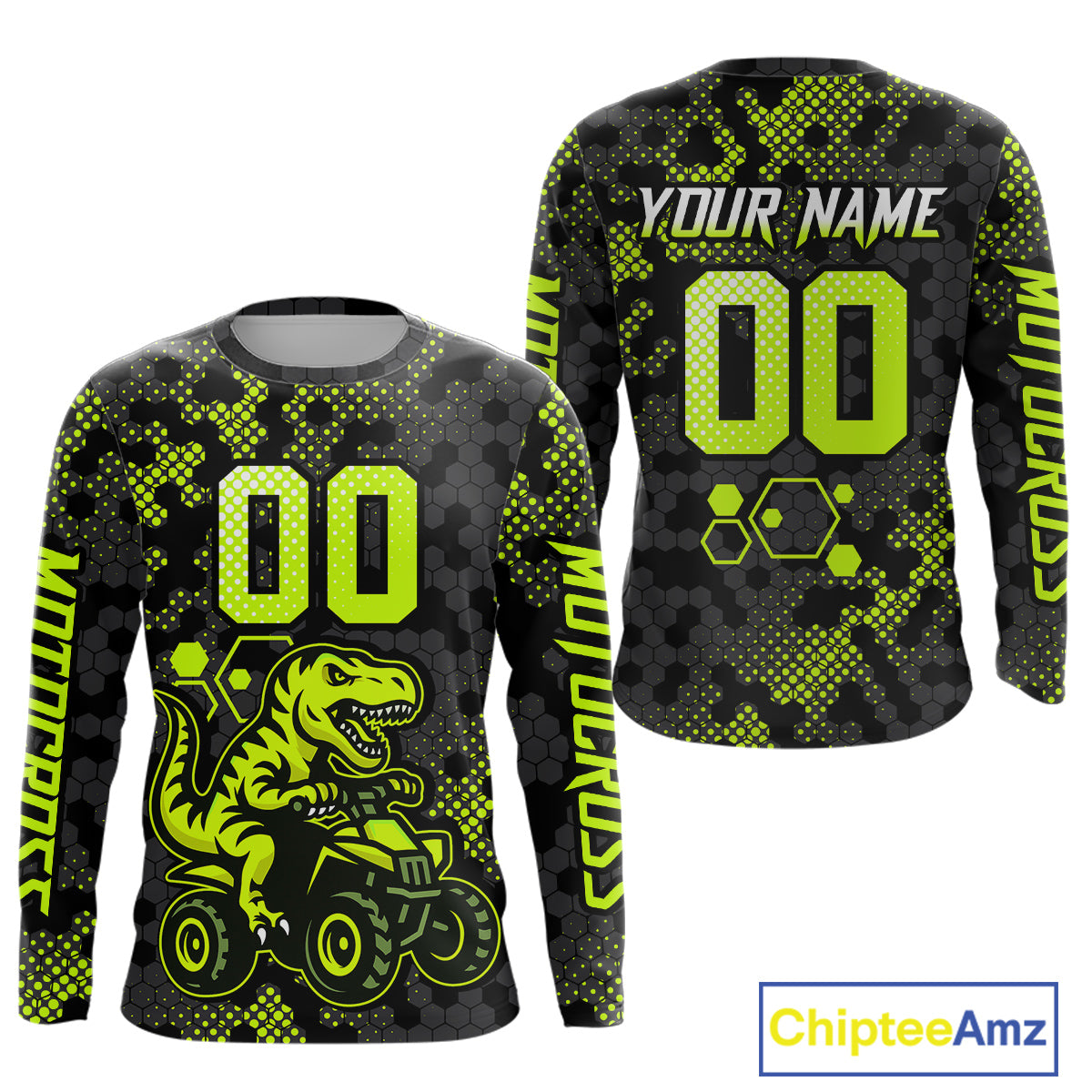 Dinosaur ATV Racing Jersey Custom Green ATV Motocross Shirt Kid Adult ATV Jersey MX133