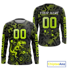 Load image into Gallery viewer, Dinosaur ATV Racing Jersey Custom Green ATV Motocross Shirt Kid Adult ATV Jersey MX133