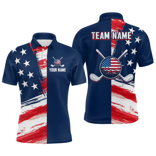 Custom American Flag Golf Polo Shirt for Men Women Patriotic Golf Polo US Shirt MMG25