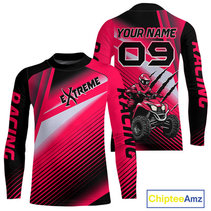 Pink ATV Riding Jersey Custom ATV Quad Bike Shirt for Men Kid Women ATV Shirt MX107