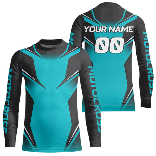 Blue Motocross Racing Jersey Custom Dirt Bike Shirt for Kid Women Men Off road Shirts XM375