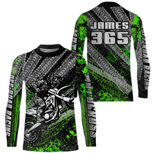 Load image into Gallery viewer, Kid Men Motocross Jersey Upf30+ Off-road Racing Jersey Dirt Bike Green Motorcycle Shirt XM242