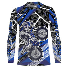 Load image into Gallery viewer, Motocross Jersey Blue UPF30+ Youth Adult Racing Dirt Bike Shirt Off-Road Long Sleeves XM116