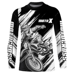 Motocross Racing Jersey Youth Men Kid Dirt Bike Shirt White Black Upf30+ Off-Road Jersey XM245