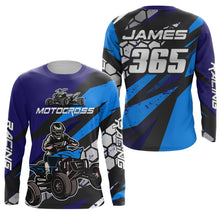 Load image into Gallery viewer, ATV Motocross Racing Jersey Kid Men Blue Quad Bike Shirt Upf30+ ATV Motorcycle Shirt MX75