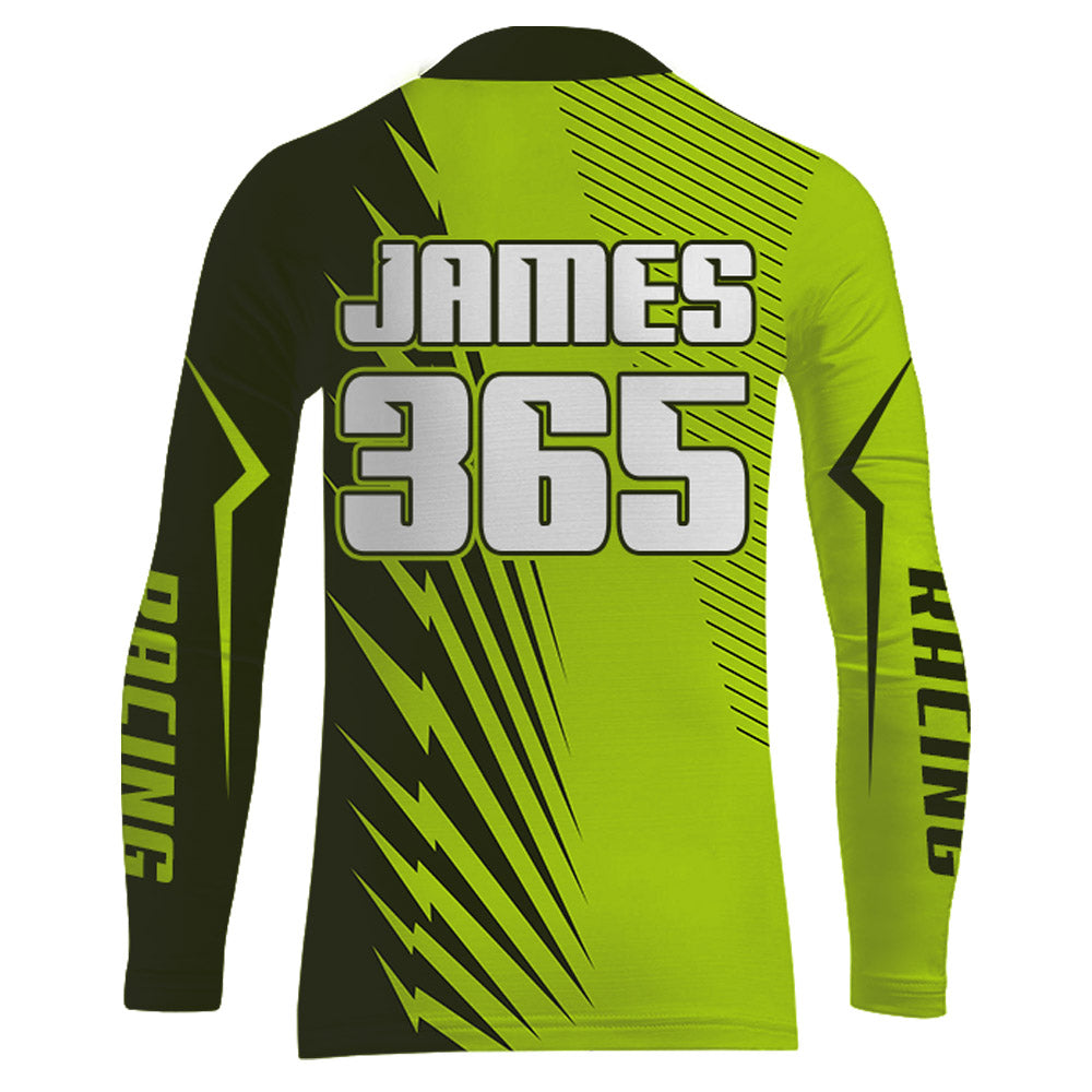 Green Motocross Racing Jersey Upf30+ Dirt Bike Shirt Motorcycle Men Kid Women XM176