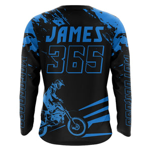 Motocross Jersey Dirt Bike Shirt Men Kid Women Youth UPF30+ Blue Racing Jersey Extreme Off-Road XM48