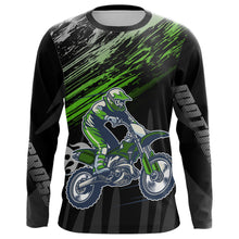 Load image into Gallery viewer, Motocross Racing Jersey Green Black UPF30+ Youth Dirt Bike Shirt Men Kid Off-road Shirt XM181