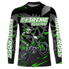 Load image into Gallery viewer, Green Motocross Racing Jersey UPF30+ Dirt Bike Shirt Kids Women Men Extreme Off-road Jersey XM134