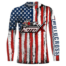 Load image into Gallery viewer, Motocross American Flag Racing Jersey UPF30+ Dirt Bike Shirt Youth Men Women Kid Motox Motorcycle XM72