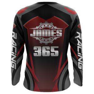 Motocross Racing Jersey Red Black Youth Dirt Bike Shirt UPF30+ Motorcycle Off-road Shirt XM187