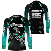 Load image into Gallery viewer, Motocross Shirt Men Kid Youth UPF30+ Custom Dirt Bike Jersey MX Off-Road Blue Black XM189