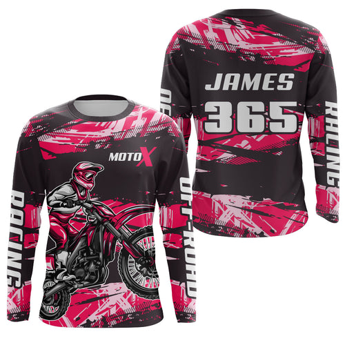 Girl Women Motocross Racing Jersey Pink Black UPF30+ Dirt Bike Shirt  Motorcycle Jersey XM220