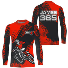 Load image into Gallery viewer, Red Motocross Racing Jersey Men Kid UPF30+ Dirt Bike Off-Road Shirt MX Racing Jersey XM192