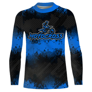 Racing Motocross Jersey Blue Upf30+ Dirt Bike Off-Road Youth Kid Men Motorcycle Shirt XM251