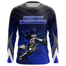 Load image into Gallery viewer, Blue Motocross Jersey UPF30+ MX Racing Shirt Kid Men Women Dirt Bike Riding Jersey XM230