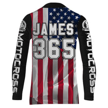 Load image into Gallery viewer, American Flag Racing Jersey Adult&amp;Kid UPF30+ Motocross Custom Dirt Bike Shirt Motorcycle XM95