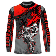 Load image into Gallery viewer, Motocross Racing Jersey Red Upf30+ Dirt Bike Shirt Men Women Kid MX Off-Road Jersey XM154