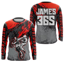 Load image into Gallery viewer, Motocross Racing Jersey Red Upf30+ Dirt Bike Shirt Men Women Kid MX Off-Road Jersey XM154