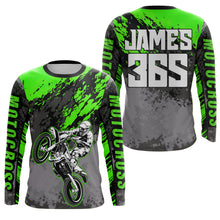 Load image into Gallery viewer, Motocross Racing Jersey Green Upf30+ Dirt Bike Shirt Men Women Kid MX Off-Road Jersey XM154