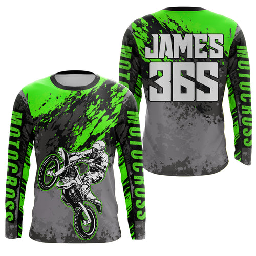 Motocross Racing Jersey Green Upf30+ Dirt Bike Shirt Men Women Kid MX Off-Road Jersey XM154
