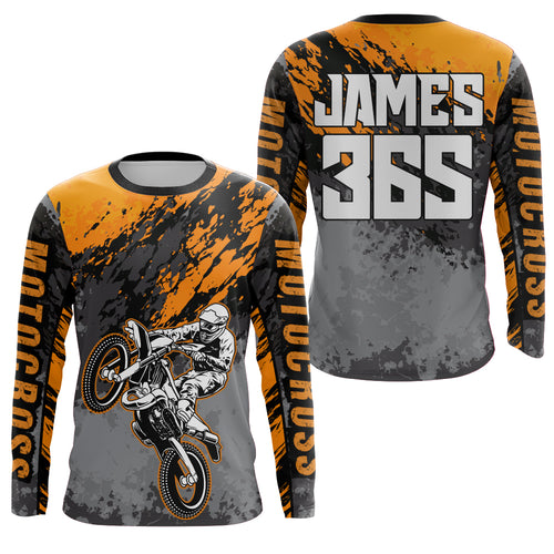 Motocross Racing Jersey Orange Upf30+ Dirt Bike Shirt Men Women Kid MX Off-Road Jersey XM154