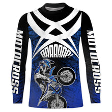 Load image into Gallery viewer, Blue Motocross Racing Jersey Youth Dirt Bike Shirt UPF30+ Motorcycle Racing Jersey XM198