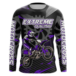 Purple Motocross Racing Jersey Upf30+ Dirt Bike Shirt Kids Women Men Off-road Jersey XM199