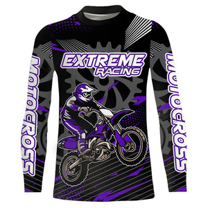 Purple Motocross Racing Jersey Upf30+ Dirt Bike Shirt Kids Women Men Off-road Jersey XM199